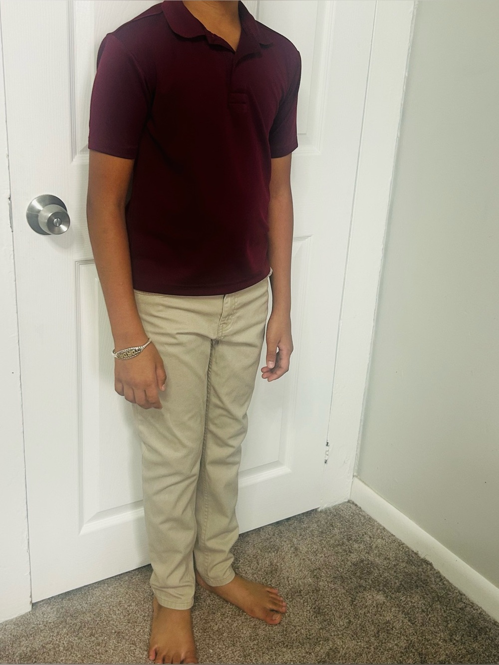 Kids Maroon Polo Shirt - Classic Short Sleeve